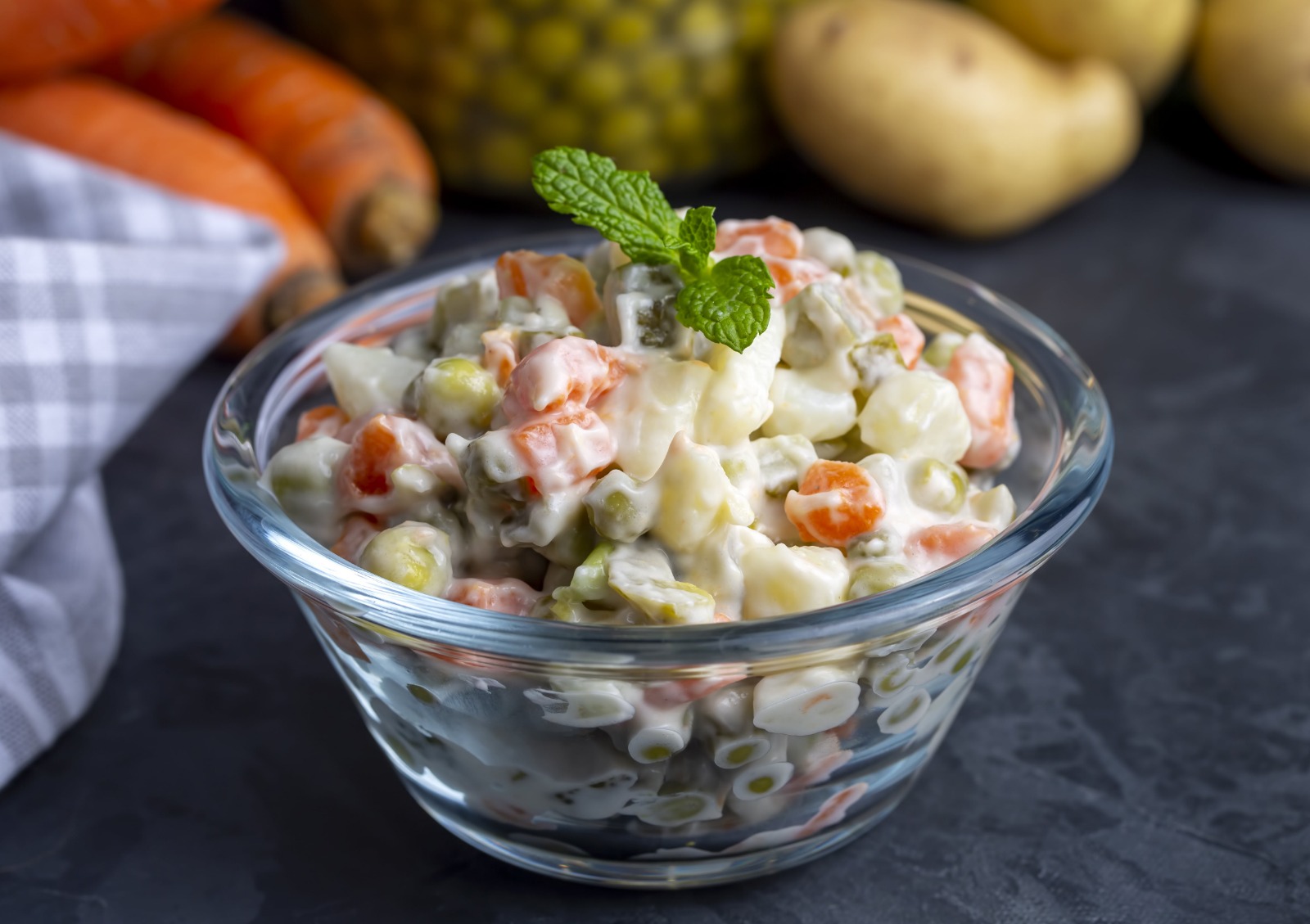 Original Russian Salad Recipe | Russian Fruit Creamy Salad | Fine Dining Fruit Salad | रूसी सलाद