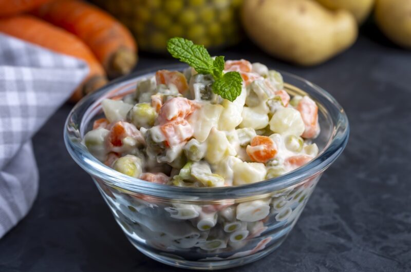 Original Russian Salad Recipe | Russian Fruit Creamy Salad | Fine Dining Fruit Salad | रूसी सलाद